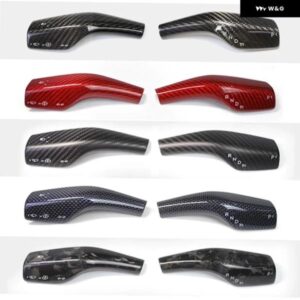 TESLA モデル3 Y シフト カバー ステアリングロッドハンドル シフター ハウジング 3Kカーボン シフト ノブカバー - red