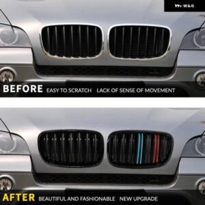 BMW X5 /E70 /X6 /X6M 2007-2013 グリル フロント バンパー インテーク キドニー グリル グリル ダブルライン グリル キット - Double　Line　Black
