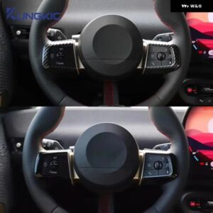 車 ステアリングホイール ボタン パネル カバー 車 ステッカー ミニカントリーマンU25 F65 F66 F67クーパーE SE J01 J05 2024 2025アクセサリー - Carbon　Pattern