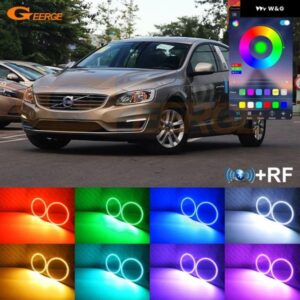 ボルボ S60 V60 2014 - 18 RFリモートBLUETOOTHアプリマルチカラー超高輝度RGB LEDエンジェルアイキット ハローリング - Xenon　headlight