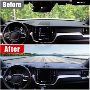 ボルボ XC60 2018 - 23 車 ダッシュボード サンシェード カバー マット計器デスク滑り止め パッド カーペットアクセサリー - Brown