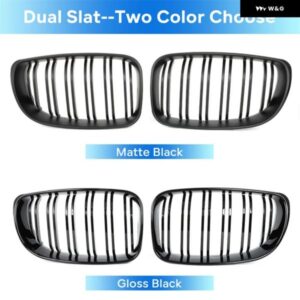 BMW 1シリーズ E81 E82 E87 E88 2011-2017 グロスブラック フロント バンパー グリル キドニー レーシング グリル グリル フード メッシュネット - glossy　black