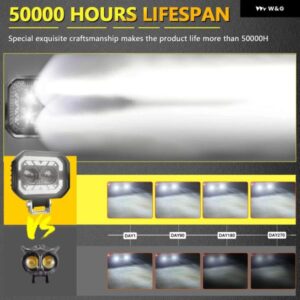 120W LED バイク 用スポットライト 18000LM バイク 用フロント ヘッドライト ホワイトイエロー ダブルライト 車用補助スポットライト 6000K 12-60V - 2Pcs　Yellow