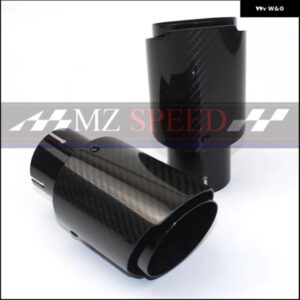 1PC S カー スタイリング 汎用 光沢ブラック ステンレス カーバックエキゾースト パイプ マフラー マニホールド エキゾーストチップ