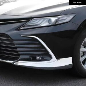 トヨタ カムリ LE XLE 2021 2023 ABSクロームフロント フォグライト ランプアイブロウカバー トリム フォグライト ストリップ ステッカー カー スタイリング - Silver　2pcs