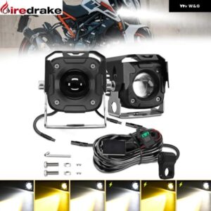 高出力LED バイク 用スポットライト 240W 20000LM 6色スポットライトストリップ ケーブル とスイッチセット 補助スポットライト 車 トラック 12V