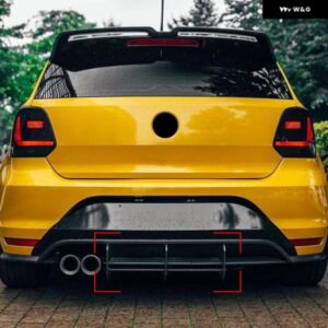 車用リア バンパー ディフューザー フラッグスポイラー スプリッター フォルクスワーゲン VW ポロ MK5 GTI 2ドア 4ドア フェイスリフトアクセサリー - 2016-2018　GTI
