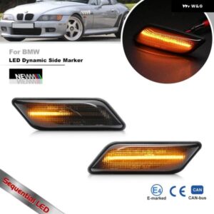 スモークシーケンシャルウィンカー BMW Z3 E36 クーペ/ロードスター 1996 1997 1998-2002 LEDダイナミックサイドマーカーウィンカーリピーターランプ