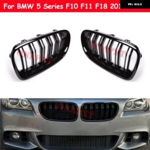 BMW 5シリーズ F11 F10 F18 2010-2016 520I 523 525I 530I フロントキドニー グリル レーシング グリル グロスブラック キドニー グリル デュアル - Glossy　Black
