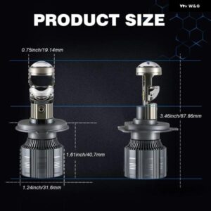 100W 30000ML 2個 H4 LED ミニプロジェクターレンズ 6500K ホワイト 車用 ヘッドライト 電球 CSP CANバス 超高輝度 ヘッドランプ フォグランプ - Lo