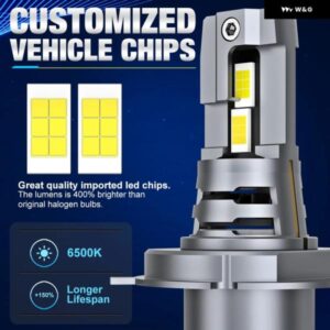 2個 H4 H7 H11 LED ヘッドライト CANバス CSP 9005 9006 9012 車用LED 電球 ヘッドランプ 6500K ホワイト 20000LM 12V 超高輝度 - 9012(HIR2)