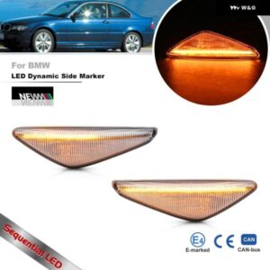BMW 3シリーズ E46 クーペ/コンバーチブル 2004-2006 325CI 330CI シーケンシャルウィンカーウィンカー LEDサイドマーカーリピーターライト - Smoked　Lens