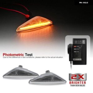 BMW 3シリーズ E46 クーペ/コンバーチブル 2004-2006 325CI 330CI シーケンシャルウィンカーウィンカー LEDサイドマーカーリピーターライト - Clear　Lens