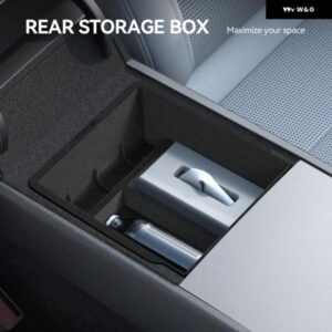 テスラ モデル3 ハイランド モデルY ジュニパー 2021-25 センター アームレスト 隠し 収納 ボックス カップ ホルダー コンソール オーガナイザー - Model　Y　2021-2024