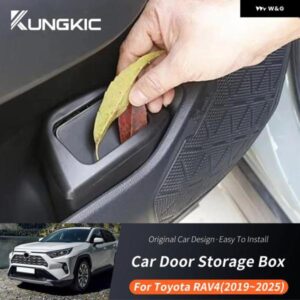 2019-2025年式 トヨタ RAV4 XA50 MK5 ポータブル プラスチック 製車用 収納 ボックス 車用ゴミ箱 蓋付き 防水 ゴミ箱