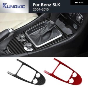 メルセデス ベンツ SLK R171 2004 - 10 車用 セントラ ル コントロール ギア シフト リアルソフトカーボン トリム ステッカー