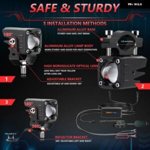 120W 18000LM LED バイク 用スポットライト ヘッドライト 赤/青/緑 スポットライト 6000/3000/10000K バイク トラック SUV フォグランプ 12-30V - Green