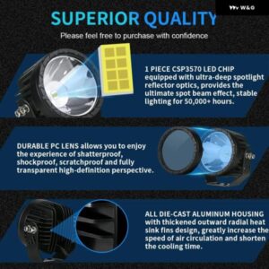 2個 4インチ LED 作業灯 スポットライト 4X4 オフロード 超高輝度 ホワイト ラウンド フォグランプ オートバイ ATV ボート ドライビングライト - 2pcs　flood　light-y