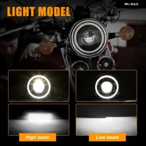 1個 12V 7インチ LED ヘッドライト DRL ハイ/ロービーム ハローリング アンバー エンジェルアイ JEEP LADA NIVA オートバイ LADA オフロード 4X4 UAZ - Chrome