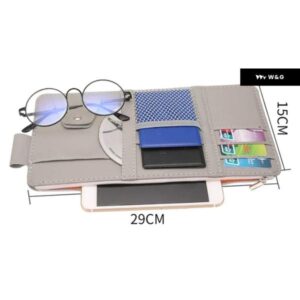 車用 バイザー カード 収納 サンバイザー オーガナイザー ツールポーチ トヨタ カムリ ハイランダー RAV4 クラウン レイツ カローラ ヴィオス ヤリス L - Black