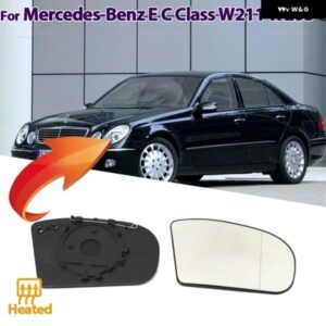 左右ドア側ヒーター付きウィングミラー ガラスバックミラー プレート メルセデス ベンツ E クラス C クラス C E クラス W211 W203 - 1pc　Right