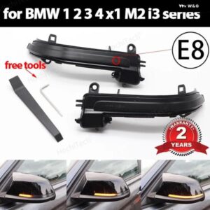 BMW 1 2 3 4 X1 Mシリーズ F20 F30 F34 F36 E84 F87 I3 ダイナミックブラックLED ウィンカーライト シーケンシャルバックミラー ライト - 1pc　Left　Side