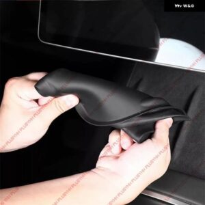 ワイヤレス充電カバー センター コンソール マット スクリーン+バックミラー シリコン ガード TESLA MODEL3 20-23 MODELY 20-24 - set　1　white