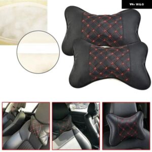 車用ヘッドレスト 2個セット ネックピロー オフィス PUレザー 26CM 18CM 8CM アクセサリー 快適 クッション