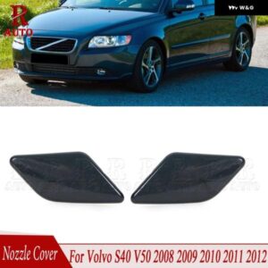 ボルボ S40 V50 2008 2009 2010-2012 ノズルカバー フロント バンパー ヘッドライト ウォッシャーノズル スプレージェットカバー キャップ 39886377 - 1Pcs　Right