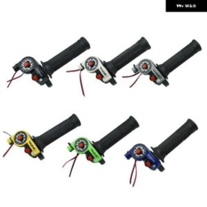 汎用 バイク ツイストスロットル グリップ ケーブル ハンドルバー アクセラレーター エンジン オン/オフ ボタン カスタム アクセサリー付き - Orange