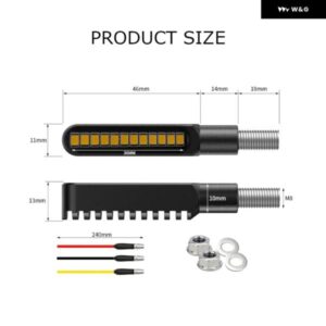汎用 バイク LED ダイナミックウィンカー ライトホワイト デイタイム ランニングライト 高輝度レッド点滅 ストップブレーキ インジケーター - Brake　N　Turn　Signal