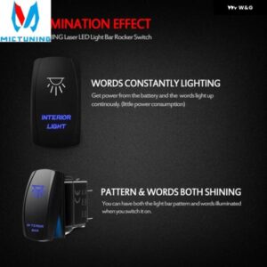 防水 LED ライトバー オートバイ バイク マリン オート トグルスイッチ 5ピン 12V 10A/24V 20A ワイヤースイッチ - Blue