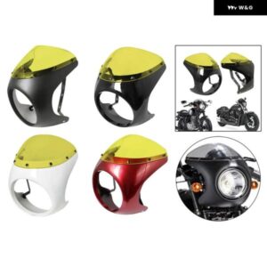 ヘッドライト フェアリング スクリーンガントレット バイク 風防バイク - Matte　Black　Yellow
