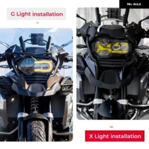 バイク ヘッドライト プロテクター BMW R1200GS GSA R1250GS LC ADVENTURE 4色蛍光カバー 付き 2013-2024 - For　X　Shape　Light