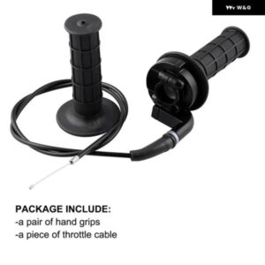スロットルツイストアクセルハンドル ワイヤーセット付き 110〜250CC オートバイ バイク ATV用 - Black