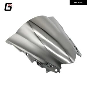 バイク 風防 ヤマハ YZF R25 R3 YZFR25 YZFR3 2013-2018 風防 ダブルバブル デフレクター プロテクター カバー - Silver