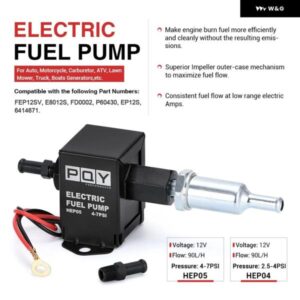 電子式 12V 燃料 ポンプ 2.5-7PSI 圧力 90LPH ガス ガソリン ディーゼル対応 FEP12SV E8012S オート キャブレター オートバイ バイク - HEP04G