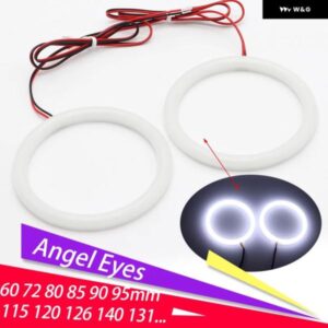 超高輝度リングコットンLEDエンジェルアイ ヘッドライト 60MM 70MM 80MM 90MM 100MM 110MM 120MM車 オートバイ バイク DRL 電球 ランプ - 60mm