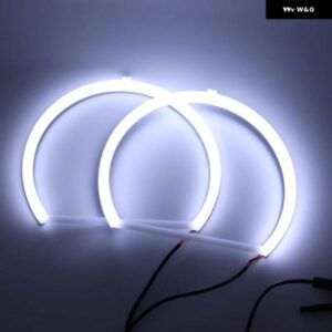 超高輝度リングコットンLEDエンジェルアイ ヘッドライト 60MM 70MM 80MM 90MM 100MM 110MM 120MM車 オートバイ バイク DRL 電球 ランプ - 90mm