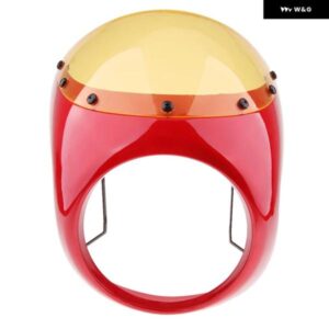 16-18CM オートバイ バイク ヘッドライト フェアリング ラウンドレトロカフェ バイク ヘッドライト マスク フロントカウル フォーク マウント レトロ - Matt　Black　as　descr
