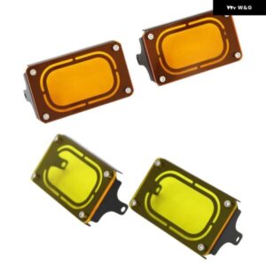 2個 オートバイ バイク フォグライト ガード 信頼性アッパー フォグライト ランプカバー 368G - Yellow