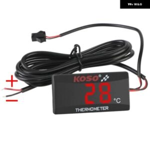 オートバイ バイク 温度計 センサー付き 0~120°C モニター ウォータータンク RETRO12V 赤青 インジケーター ハザード温度計 - Blue