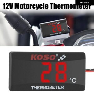 オートバイ バイク 温度計 センサー付き 0~120°C モニター ウォータータンク RETRO12V 赤青 インジケーター ハザード温度計