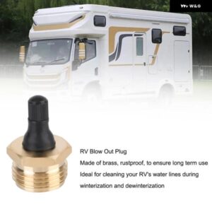 RVやツーリング用トレーラー モーターホーム キャンピングカーウォーターラインをクリア に役立真鍮製クイックコネクトRVブローアウトプラグ - Black　Glod