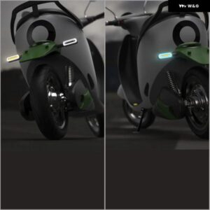 2IN1 ウィンカーテールランプ オートバイ バイク ウィンカーライト DRL 流水シグナル 12 LED シグナルランプ オートバイ バイク アクセサリー - WHITE