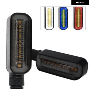 2IN1 ウィンカーテールランプ オートバイ バイク ウィンカーライト DRL 流水シグナル 12 LED シグナルランプ オートバイ バイク アクセサリー - Blue