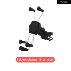 オートバイ バイク 携帯電話 ホルダー X グリップ クランプ マウント 急速充電USBソケット付き 安定性と使いやすさに オートバイ バイク 携帯電話 ホルダー - 8-sided
