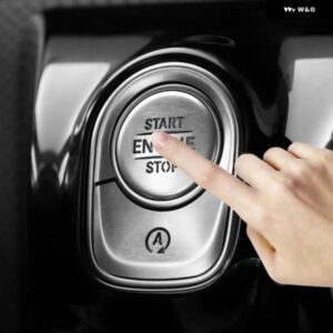 車用ワンクリックスタート ボタン デコレーション ステッカー シェル カスタム パッチ メルセデス ベンツ A クラス W177 GLE W167 GLB - Silver