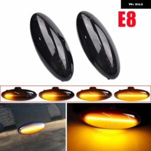 2X LED ウィンカーライト ダイナミックサイドマーカー フェンダーシーケンシャルランプ トヨタ ヤリス ヴィッツ XP90 RAV4 XA30 MK3 オーリス E150 カローラ - Dynamic　Smoked