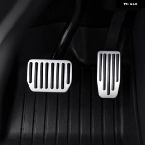 車用フットペダルカバー 合金 アクセル ガス燃料 ブレーキ レスト パッド マット テスラ モデル3 Y ハイランド 2022 - 24 - Silver